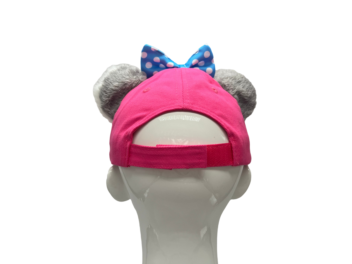 Belinda Cap with Ears & Bow - Pink