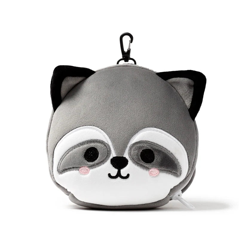 Raccoon Travel Pillow with Eye Mask