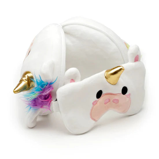 Unicorn Travel Pillow with Eye Mask