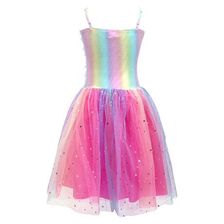 Rainbow Ruched Sparkle Party Dress Size 3/4