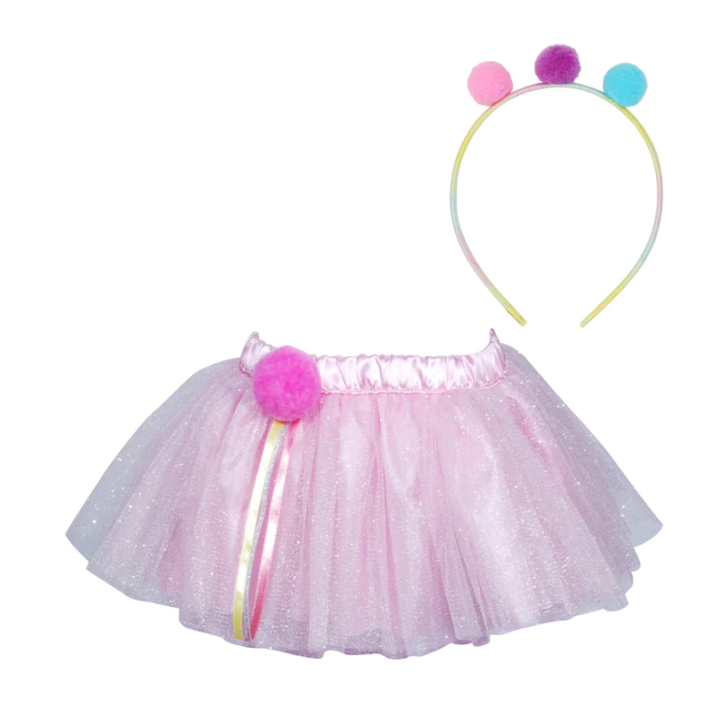 Dreamer Dancer Tutu & Headband Set Pom Pom