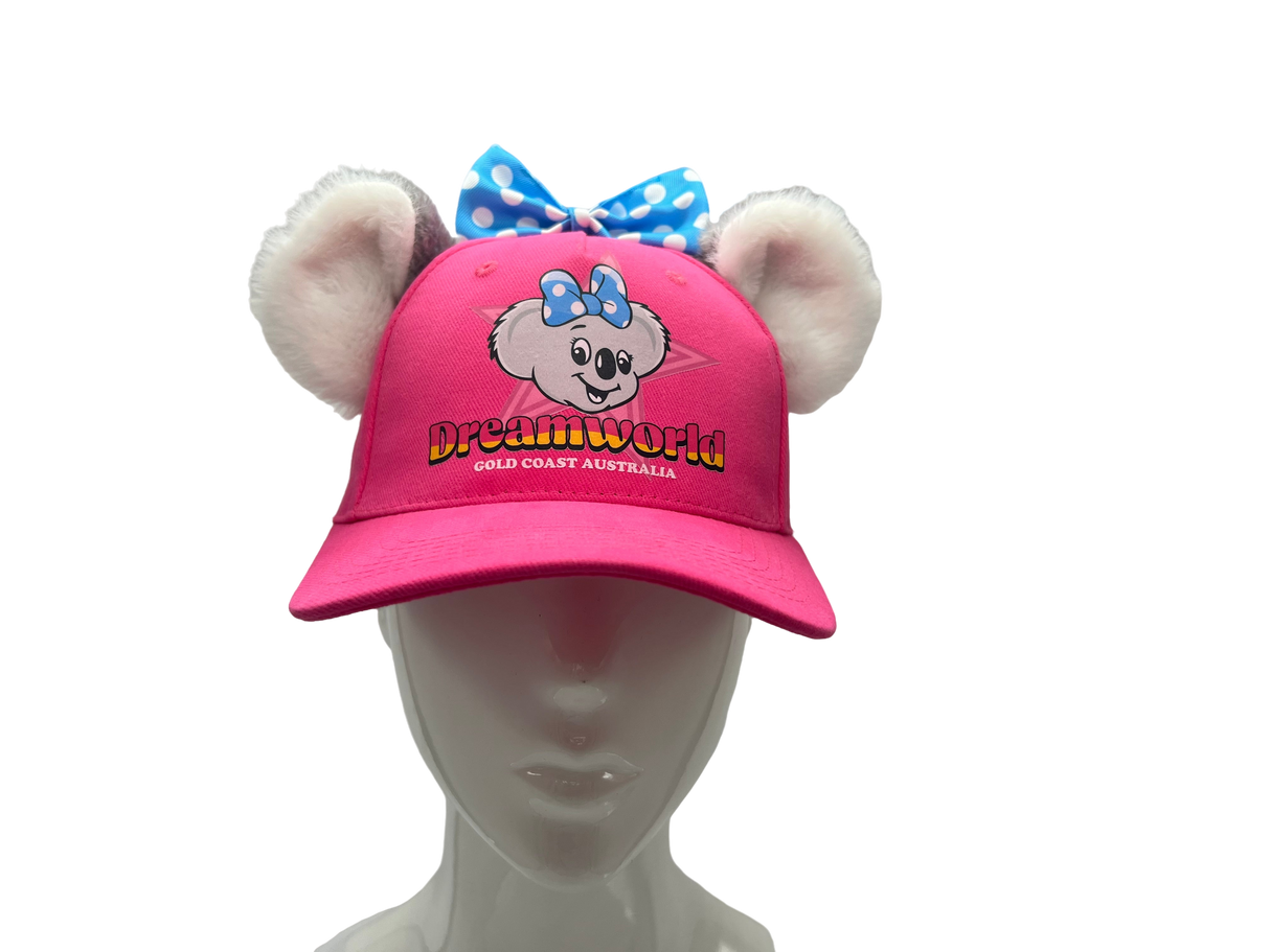 Belinda Cap with Ears & Bow - Pink