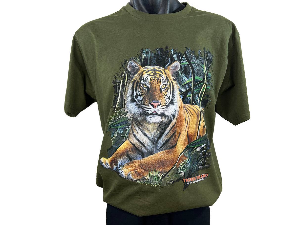 Gold Tiger Forest Adult T-Shirt
